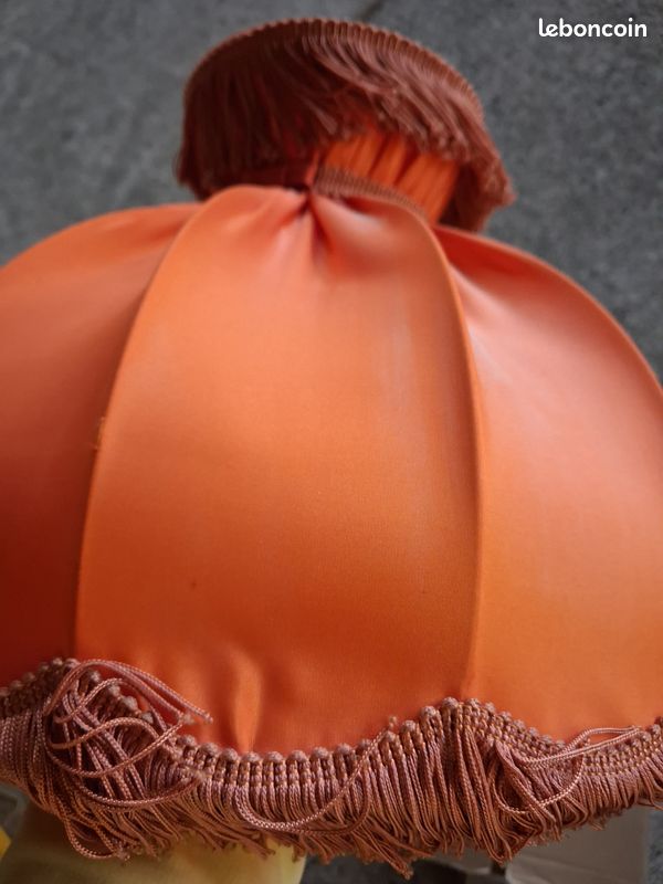Lampe lustre orange à frange vintage (image 6)