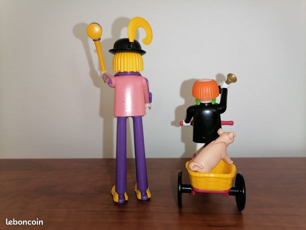 Playmobil 3808 Cirque clowns avec vélo et cochon 1995 en boîte MAIS incomplet