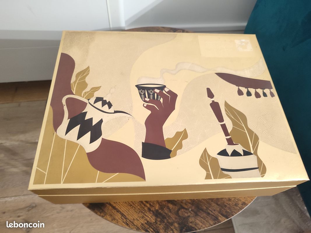 Service à café oriental de luxe – Dallah dorée + tasses + épices – Coffret cadeau (image 2)