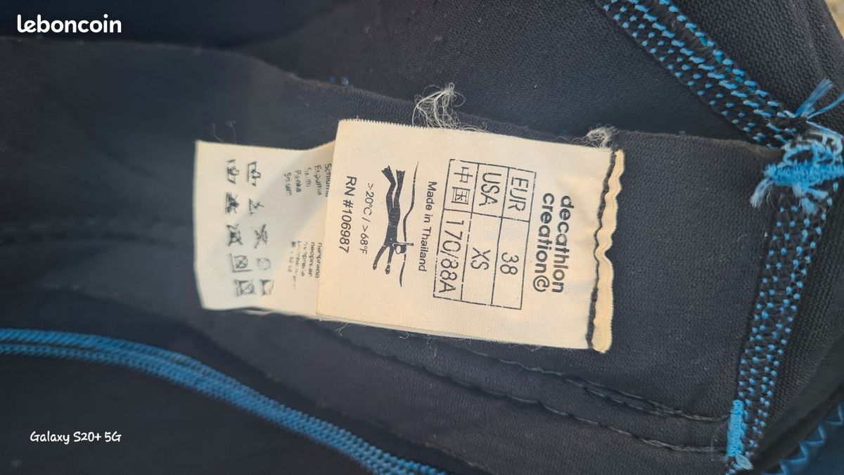 🤿 Combinaison néoprène Tribord Decathlon 2 mm – Taille 38 / XS (image 3)