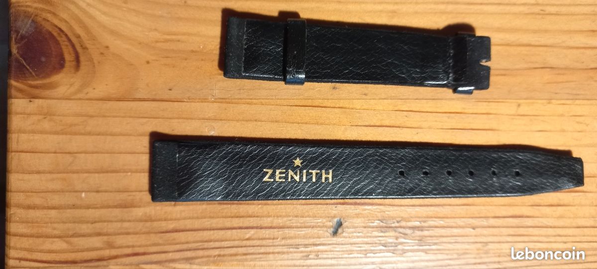 Bracelet Zenith En Cuir Vert - Largeur 17 Mm, Occasion Très Bon état