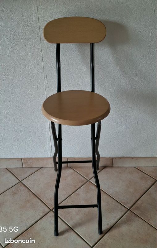Chaise de bar en bois et acier (image 1)