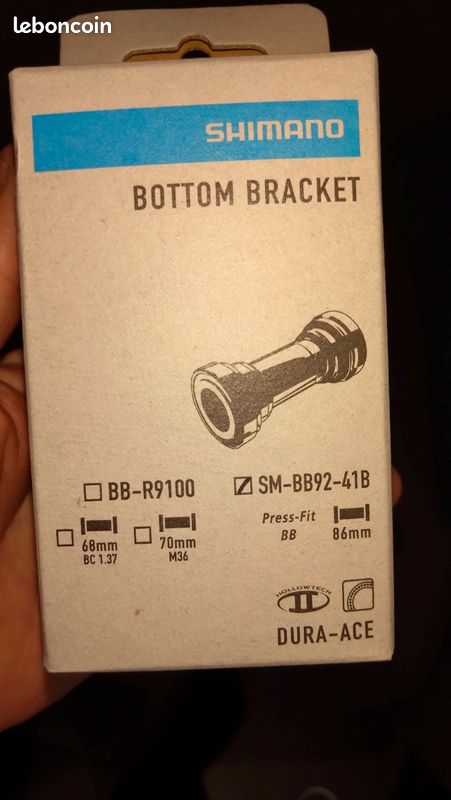 Boîtier de pédalier Shimano SM-BB92-41B Hollowtech II Pressfit 41