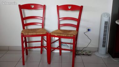 Lot de 4 chaises rouges (image 1)