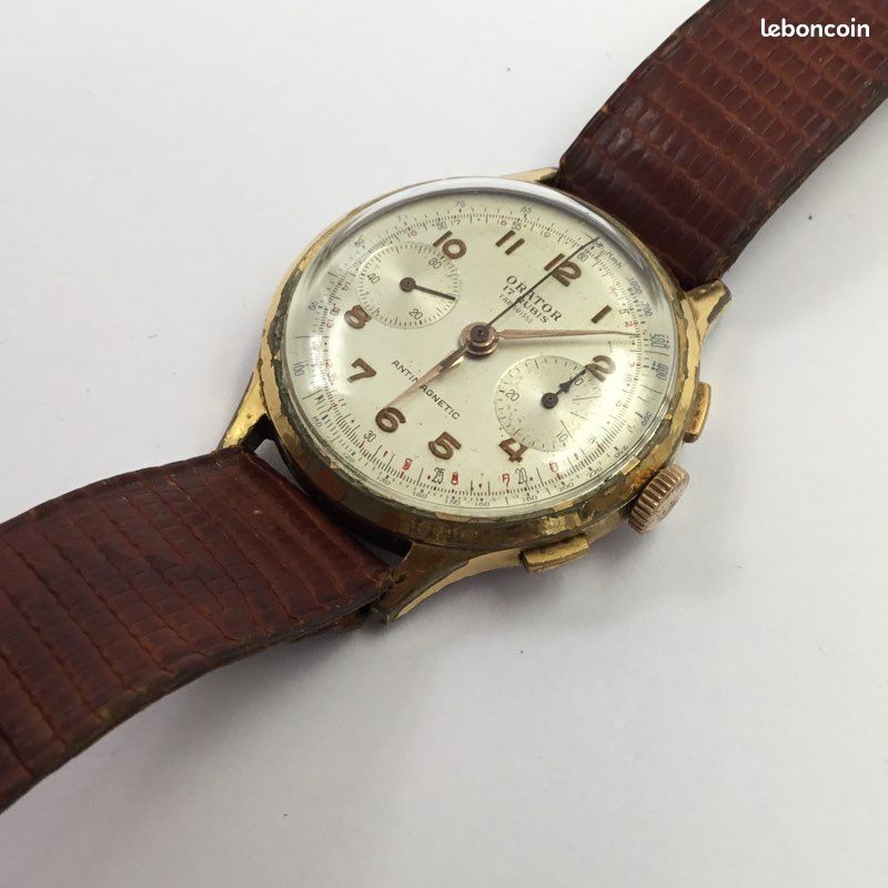 Montre Chronographe Tempographe - Mécanique Manuelle - Boîtier Plaqué Or - Occasion