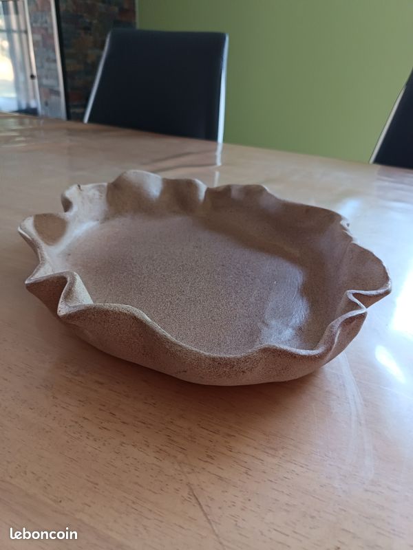 Plat à tarte en grai vintage 34 x 30 x 5 cm c1 (image 3)