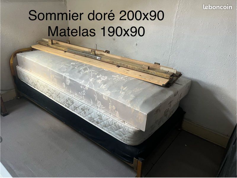 Lit simple + sommier (image 1)