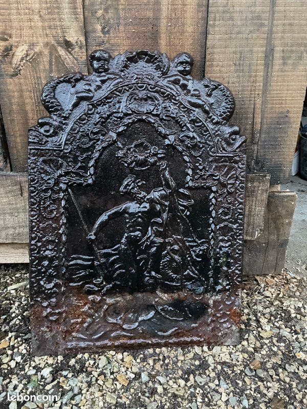 Plaque De Cheminée En Fonte - Bacchus - 50x50cm - Décor Vintage Français - 15kg