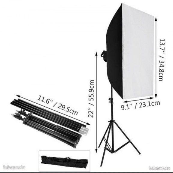 Kit Éclairage Continu Photo Vidéo PiXAPRO 2 Lampes 36W Avec Supports - 240V E27