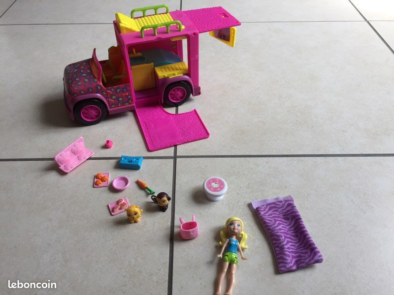 Polly Pocket camping car rose et personnage (image 1)