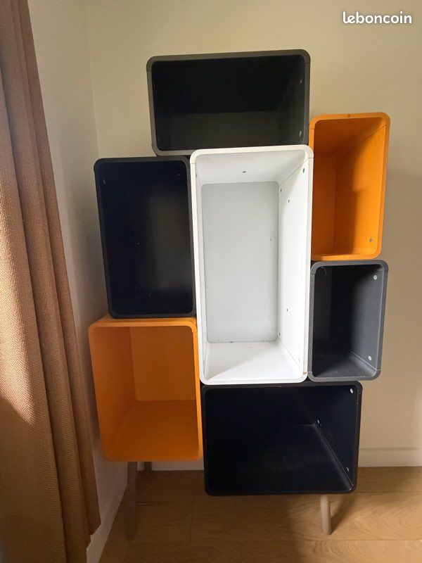 Bibliothèque modulable colorée – 7 cases (image 1)