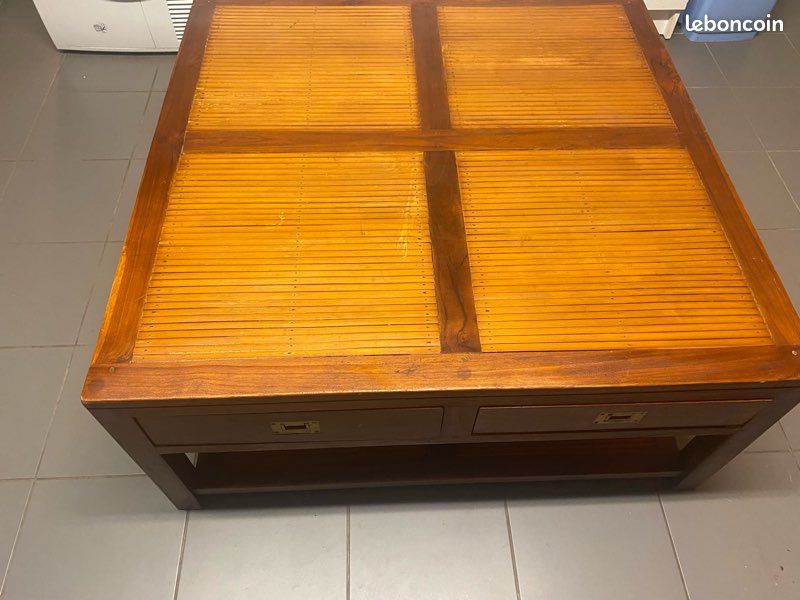 Table basse en teck massif (image 1)