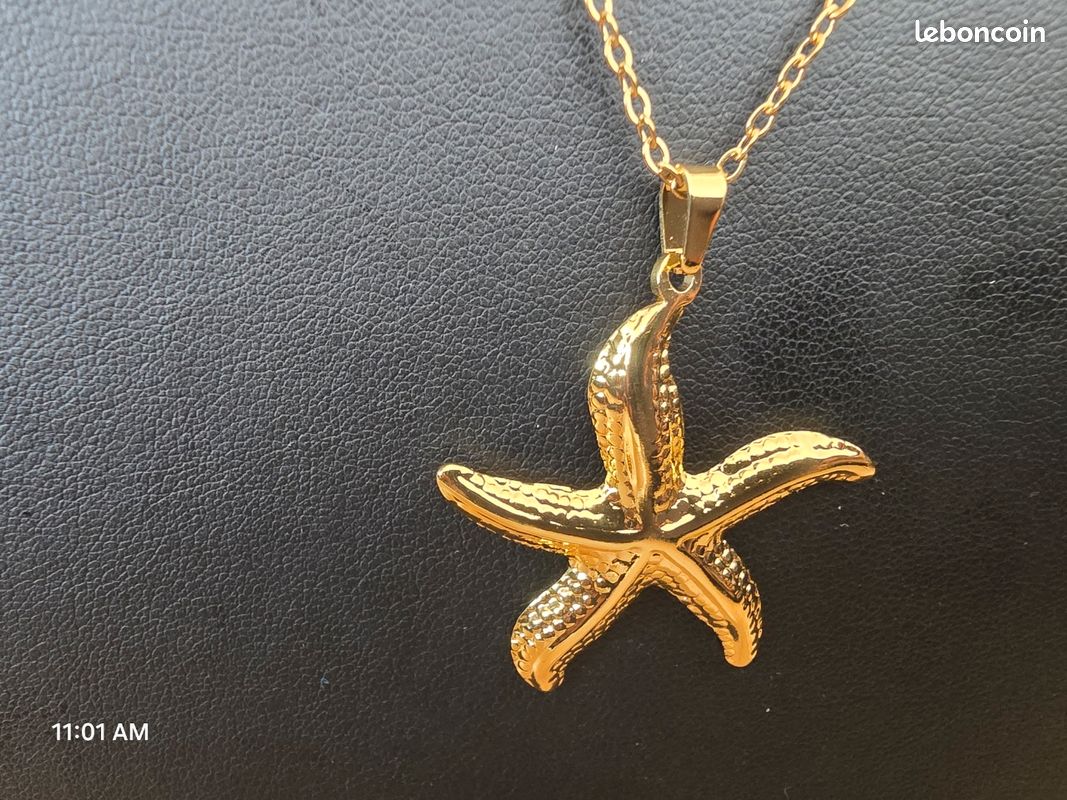 Ensemble Collier et Boucles d'Oreilles Étoiles de Mer Dorées (image 3)