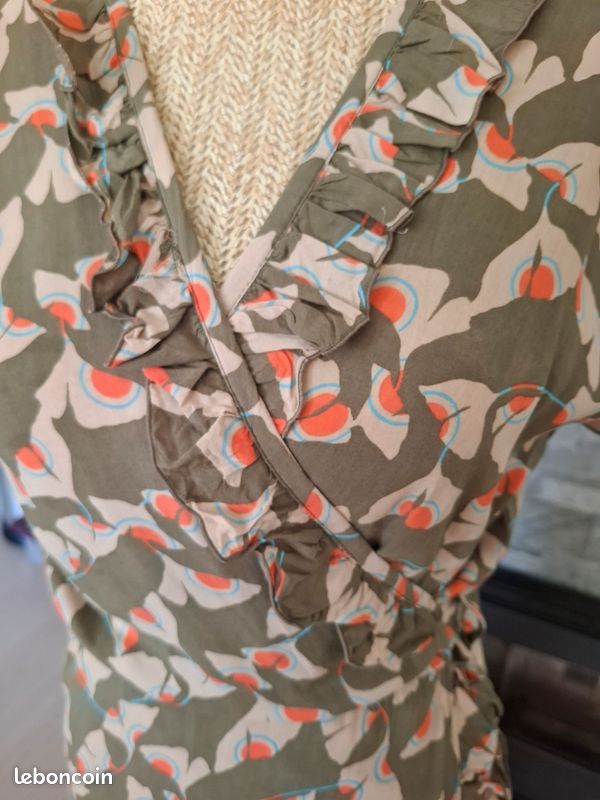 Palme Robe longue cache coeur kaki à motifs Taille S/M (image 11)