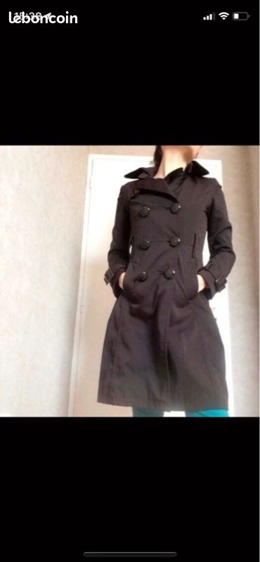 Veste mi saison- trench Zara marron chocolat (image 1)