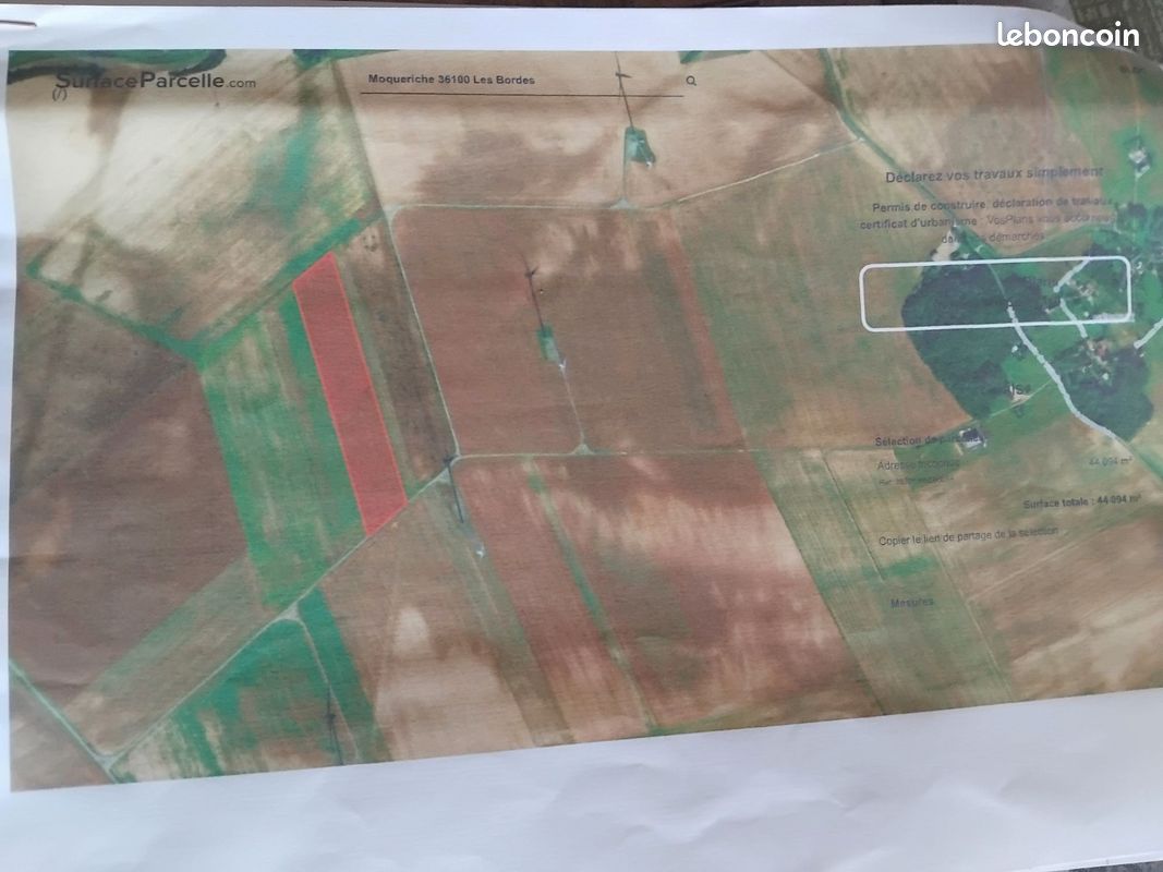 Vente 1 terrain agricole · à Les Bordes · 34 800 €