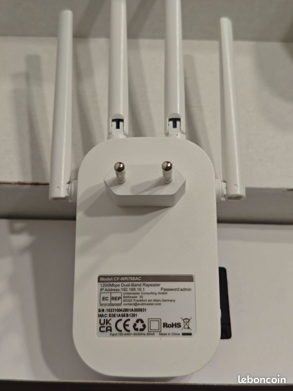 Répéteur WiFi Double Bande 1200Mbps QLOCOM - Amplificateur Signal, Compatible WPS, 2025