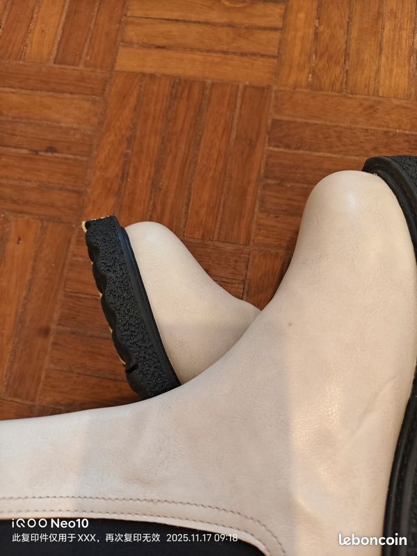 Bottines Chelsea à plateforme beige - Pointure 40 (image 3)