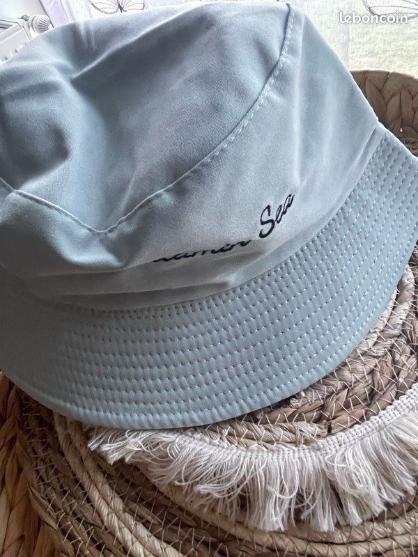 Chapeau Bob Pliable Double Face Bleu Marine/Beige 56-58cm Pour Randonnée, Pêche Et Voyage