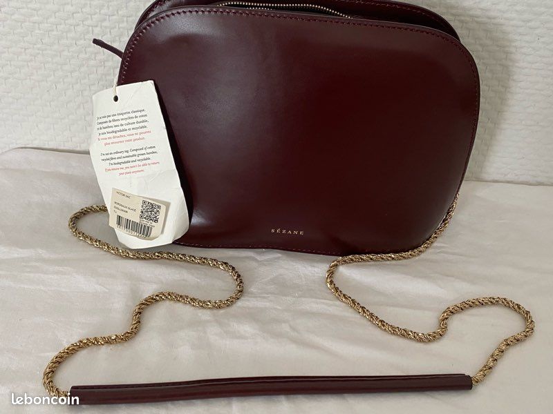 SEZANE Sac À Main BORDEAUX GLACÉ NEUF Accessoires Bagagerie