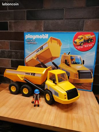 Playmobil 5468 – Grand Camion De Travaux Avec Benne Basculante Et Figurine, Occasion