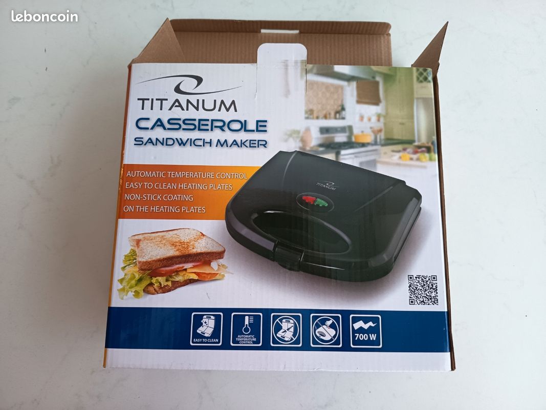Grille-pain à Sandwich Croque-Monsieur Bomann 750W - 2 Plaques Antiadhésives, Neuf