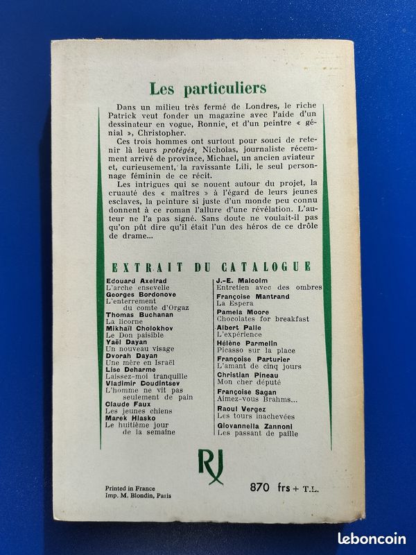 XXX Les particuliers Éditions Julliard Livres 