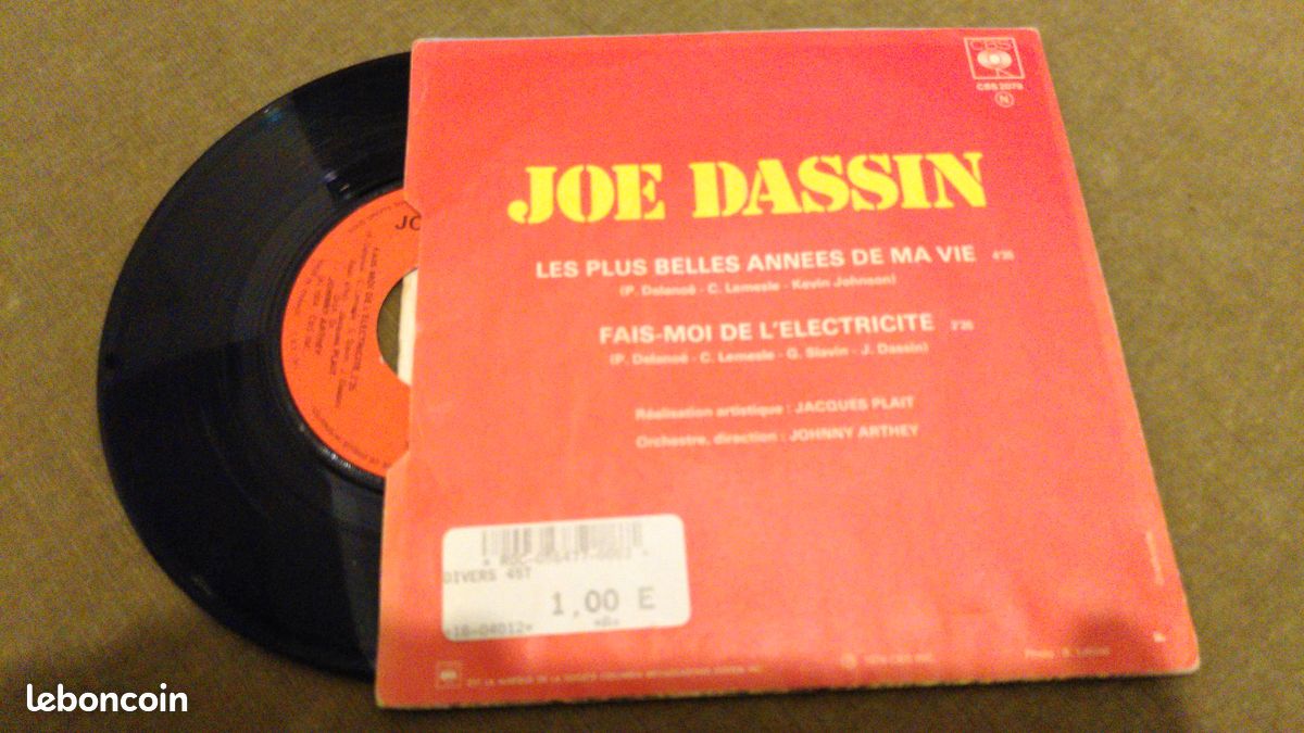 Joe Dassin – Fais-Moi De L'Electricité / Les Plus Belles Années De Ma Vie - vinyl 45T - CBS 2079 (image 2)