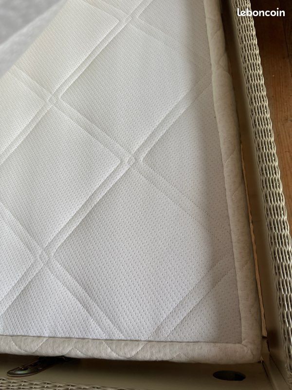 Ensemble Lit 90x200 & Chevet VINCENT SHEPPARD + Matelas Latex NEUF (image 6)