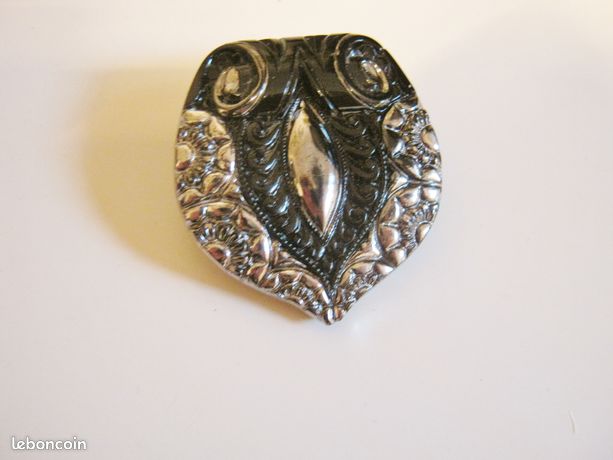 Broche Ancienne Pâte De Verre Peinte à La Main - Vintage - Sans Marque