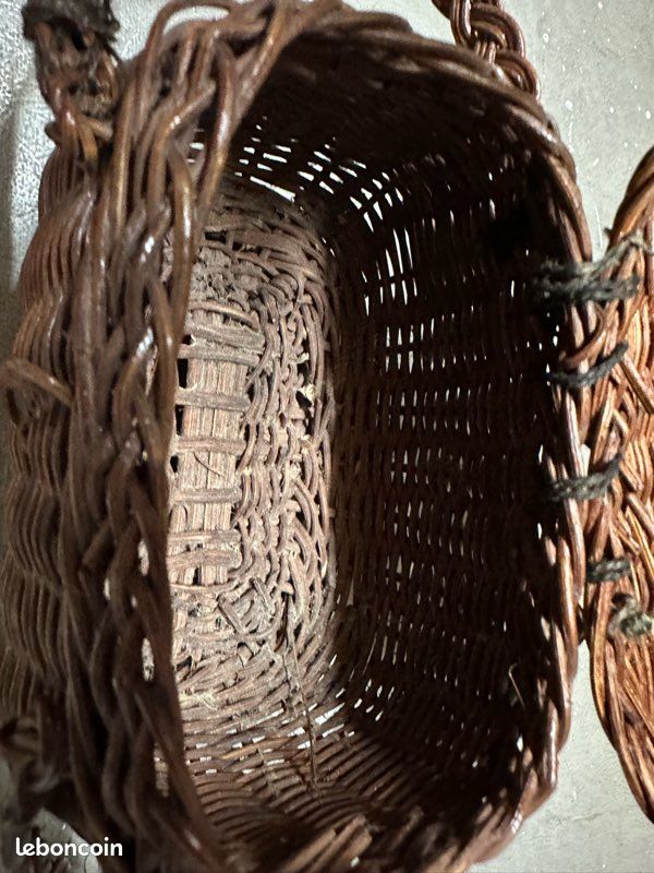 Ravissant Panier Osier Miniature – Poupée – Fin XIXème France – Objet D’époque