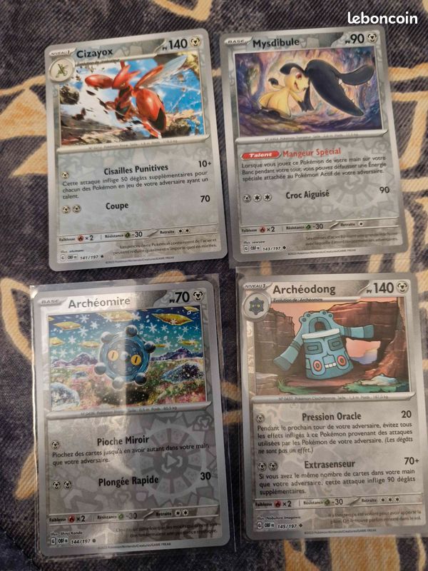 Lot 27 cartes Pokémon Flammes Obsidiennes (OBF) sous sleeve (Bekaglaçon ex) (image 6)
