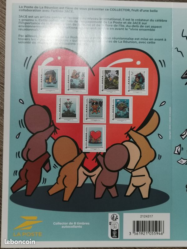 Lot N°2 , Belle Planche de 8 timbres Gouzou , artiste street art JACE (image 1)