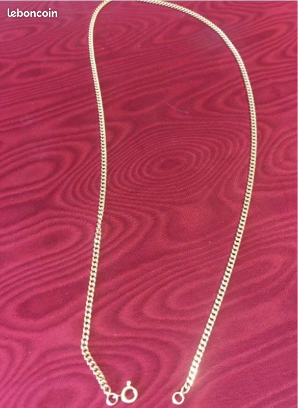 Chaîne en or 18K maille forçat taille 58cm 13.3g-1400 (image 3)