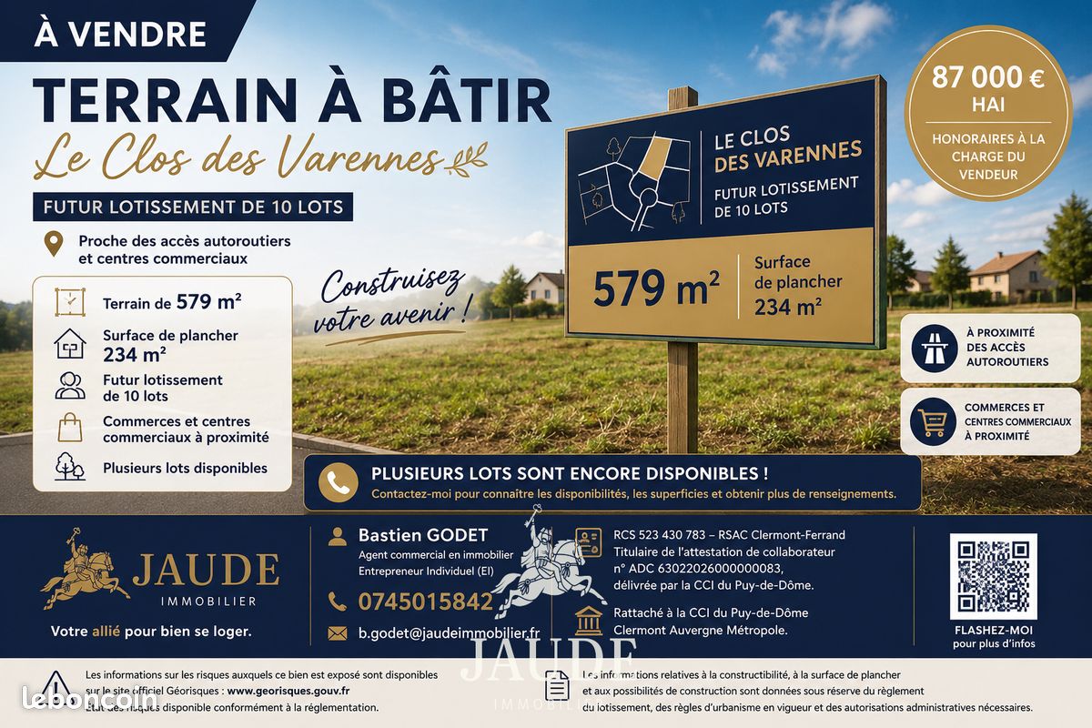 Terrain 579 m² · à Riom · 579 m² · 87 000 €