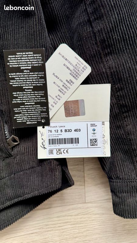 Blouson BMW Moto Mitte Velours Noir - Taille M (Neuf) (image 3)