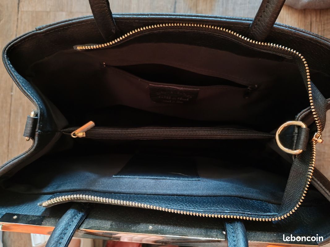 Sac à main noir cuir de vachette (image 3)