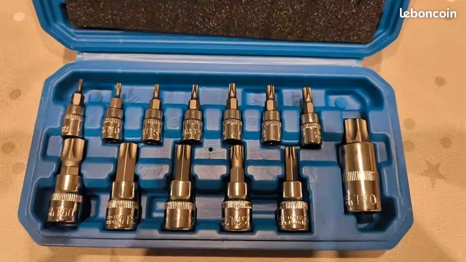 13 Douilles Torx Mâle T8 à T70 - Set Embouts étoile 1/4 3/8 1/2
