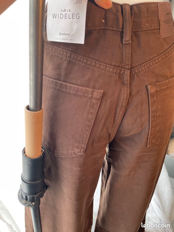 Jeans marron super wideleg marque "Stradivarius" taille 36 neuf avec étiquette (image 10)