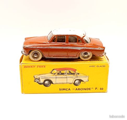Voiture Miniature Dinky Toys Simca Aronde P60 - Réf 544, Année 1962, Pneus Blancs D'origine