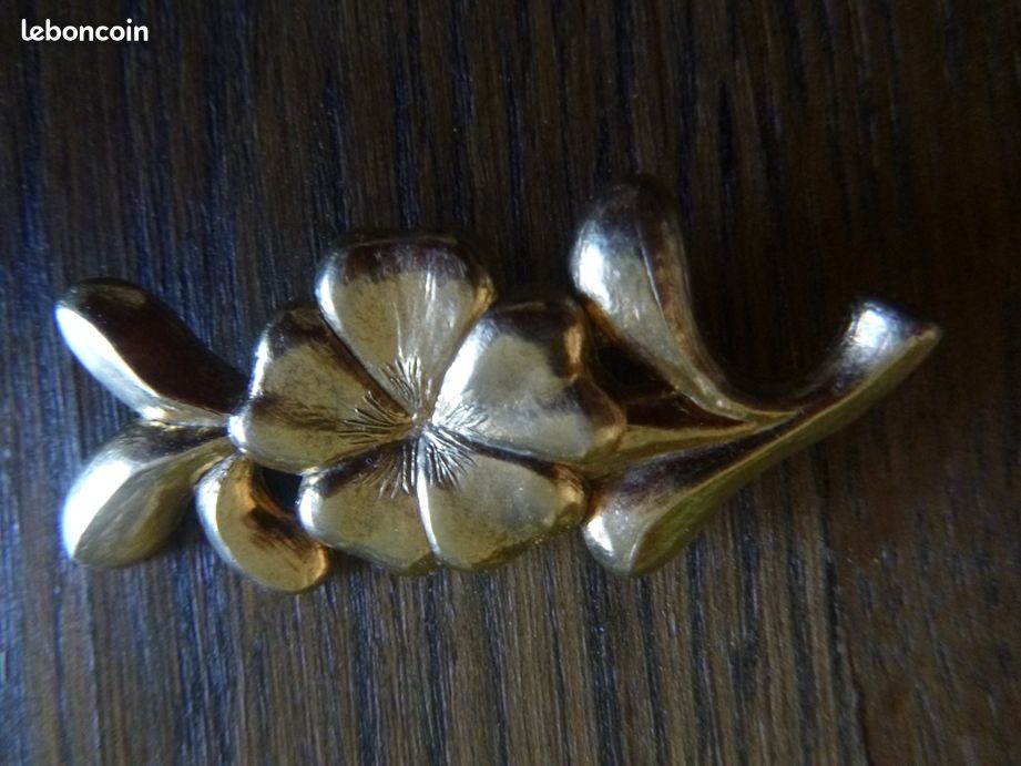 Broche Fleur Dorée Signée Jacques Esterel - Occasion - En Métal Doré