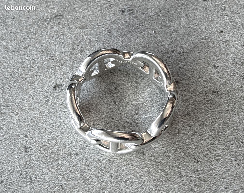 Bague HERMES en argent - chaine d'ancre - taille 54 - Hermès (image 6)