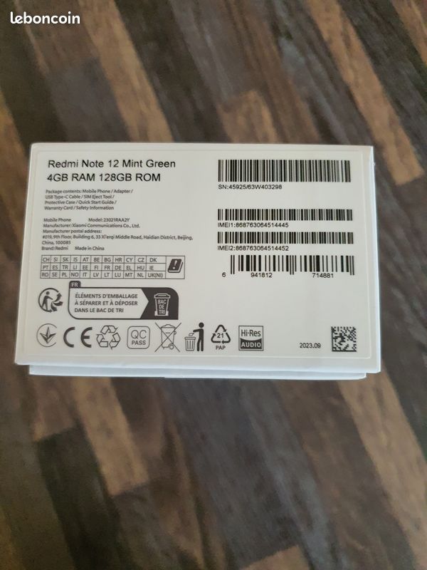 Telephone portable XIAOMI Redmi Note 12 débloqué 4GB RAM 128GB ROM avec coque à rabat (image 2)