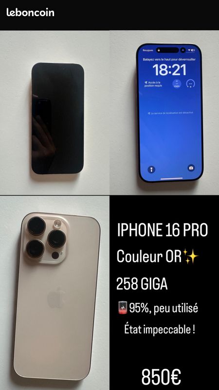 IPhone 16 pro 258 Giga (image 1)
