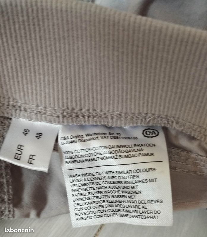 Pantacourt Fashion Noir – Taille 48 – Occasion En Très Bon état – Style Corsaire