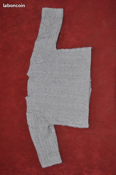 Gilet gris mixte PETIT BATEAU 12 mois (vero68) (image 2)