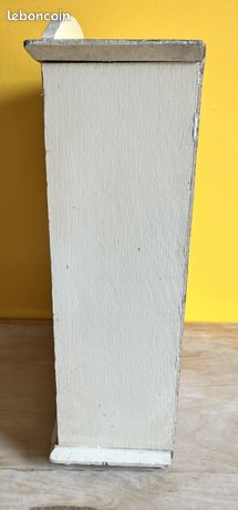 Armoire De Poupée Vintage Majolu - Bois Peint Et Décor Au Pochoir - Jouet Chambre D'enfant