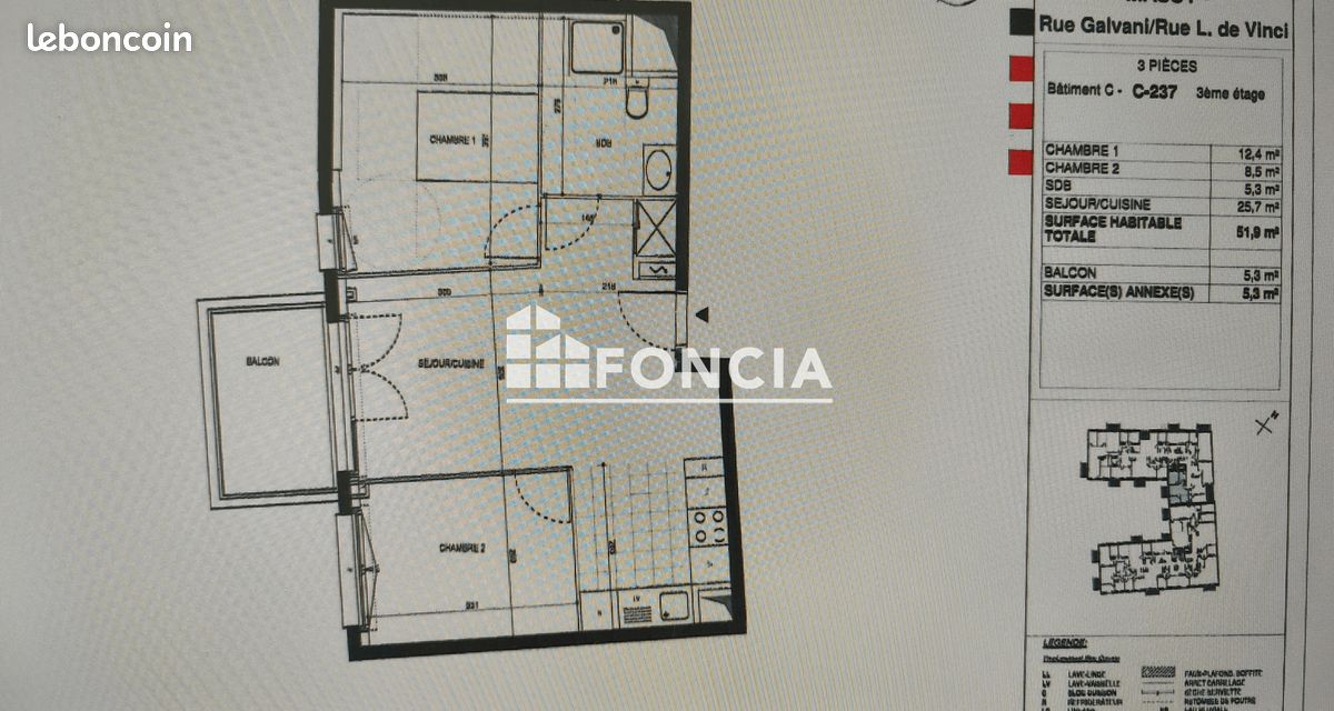 Appartement 3 pièces 52 m² · à Massy · 52 m² · 910 €/mois