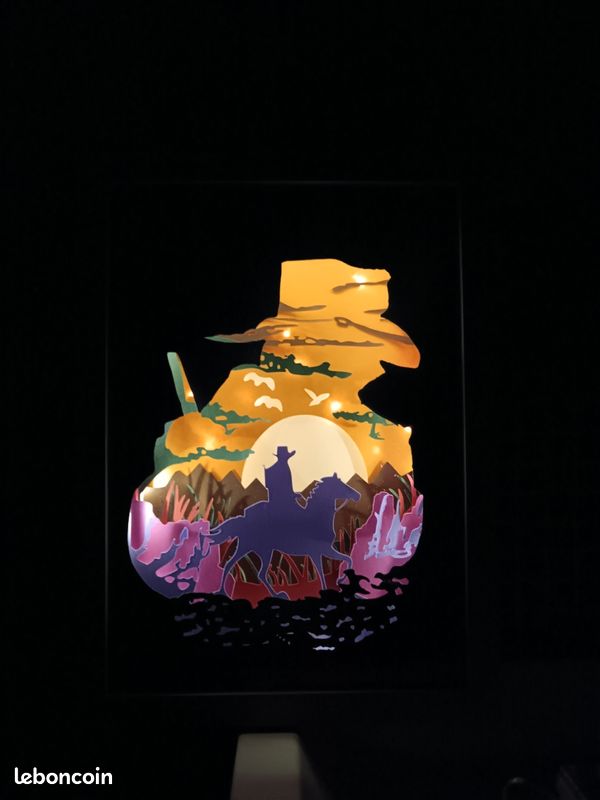 Lightbox ou cadre lumineux cow boy (image 1)