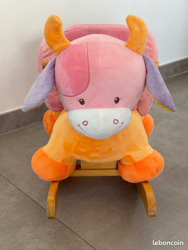 Vache à Bascule Funny Farmers Nattou Bébé Enfant Peluche Douce Jouet Éveil Motricité TBE (image 1)